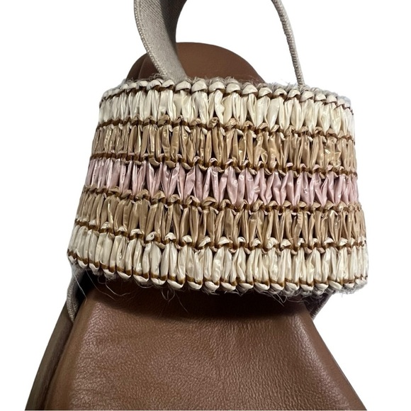 MILA PAOLI Made in Italy Double-Band Slingback Sandals Pink Tan Womens 8 - Picture 7 of 13